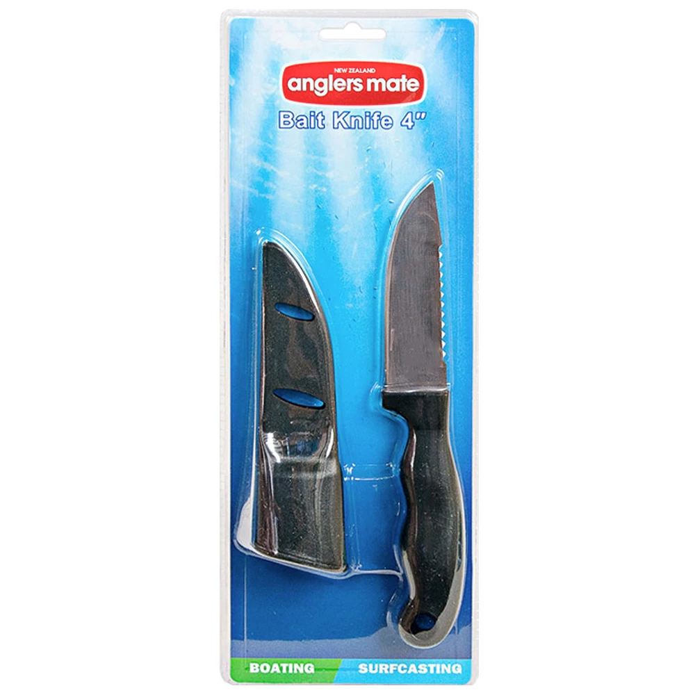 Anglers Mate Bait Knife With Sheath 4in